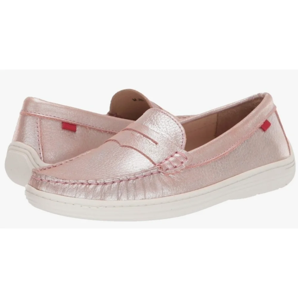 Marc Joseph Union Street Driver Moccasin Rose Grainy Glimmer Size 3.5